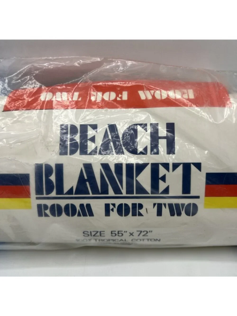 Vintage Beach Blanket Towel for Two Tropical Cotton Sailboat 50x72